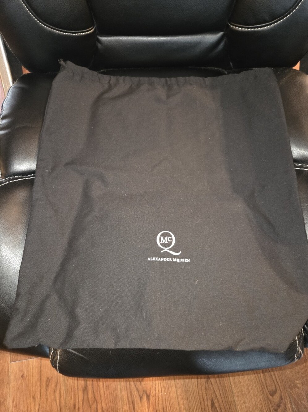Alexander McQueen Black Drawstring Logo Dust Bag